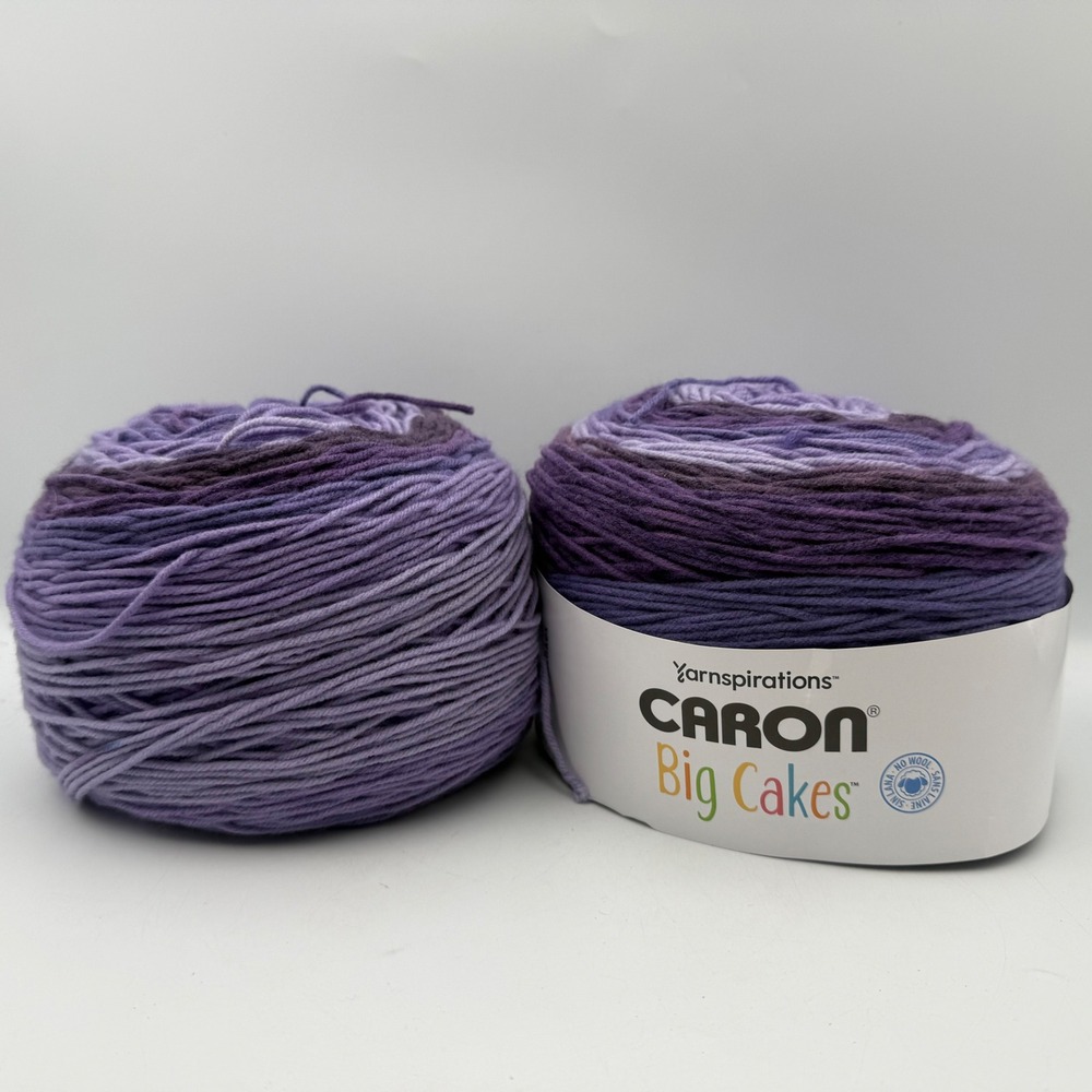Caron Big Cakes Grape Jelly Purple Self-Striping Acrylic Yarn 2 Cakes 26016